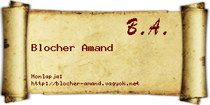 Blocher Amand névjegykártya
